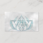 Carte De Visite Fleur de Lotus Turquoise sur perle (Dos)
