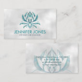 Carte De Visite Fleur de Lotus Turquoise sur perle (Devant / Derrière)