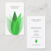 Carte De Visite Fleur de Lotus vert (Devant / Derrière)