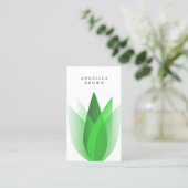 Carte De Visite Fleur de Lotus vert (Debout devant)