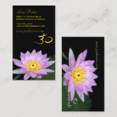 Carte De Visite Fleur de Lotus, yoga d'Om, guérisseurs (Devant / Derrière)