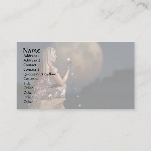 Carte De Visite Fleur de lune (Devant)