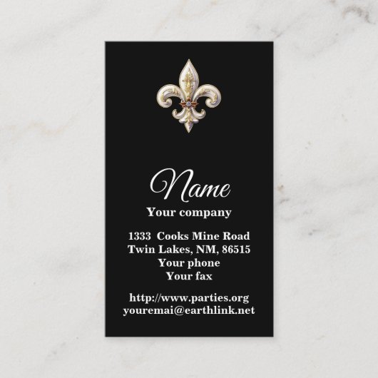 Carte De Visite Fleur de Lys 2 (Devant)