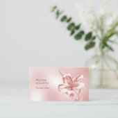 Carte De Visite Fleur de Lys 3D Métallisé Rouge Gêne (Debout devant)