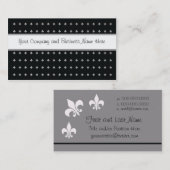 Carte De Visite Fleur de Lys noir et blanc (Devant / Derrière)