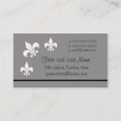 Carte De Visite Fleur de Lys noir et blanc (Dos)