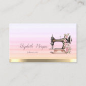 Carte De Visite Fleur de machine à coudre rayures Ombre (Devant)