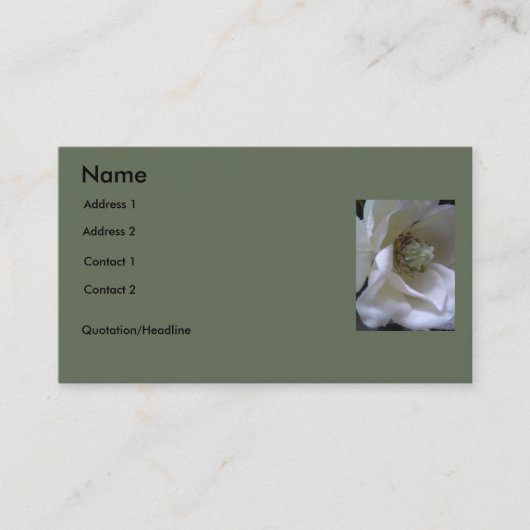 Carte De Visite Fleur de Magnolia (Devant)