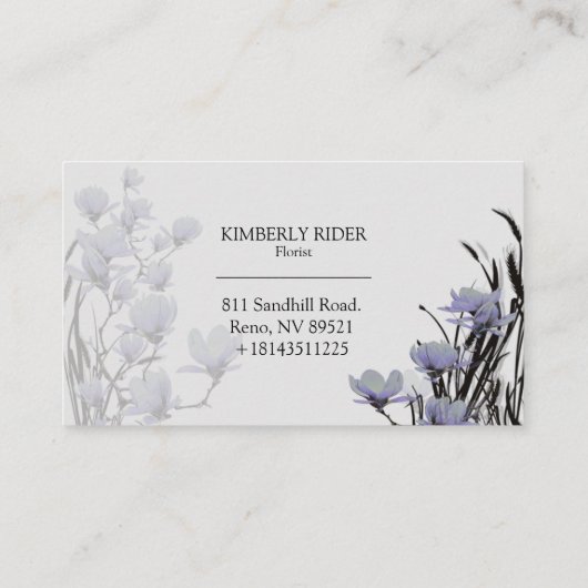 Carte De Visite Fleur de Magnolia (Dos)