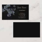 Carte De Visite Fleur de magnolia à broderie noire et blanche (Devant / Derrière)