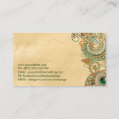 Carte De Visite Fleur de marguerite ornement Malachite et or (Dos)