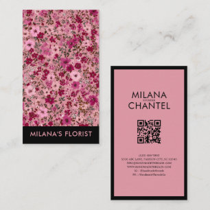 Carte De Visite Fleur de marguerite rose moderne tendance Fleurist