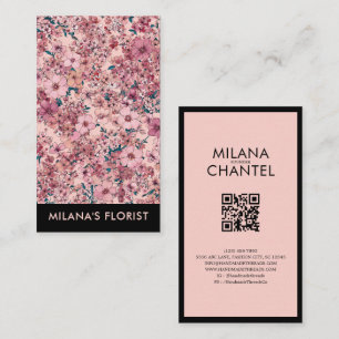 Carte De Visite Fleur de marguerite rose moderne tendance Fleurist