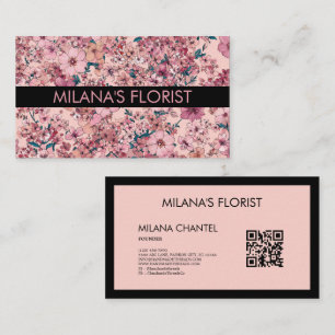 Carte De Visite Fleur de marguerite rose moderne tendance fleurist