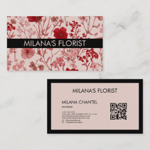 Carte De Visite Fleur de marguerite rose rouge moderne et tendance