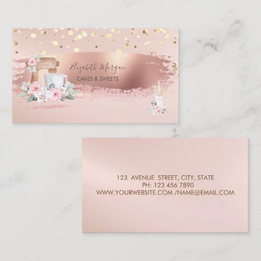Carte De Visite Fleur de mélange, Confetti, Cuisine de pointes de (Devant / Derrière)