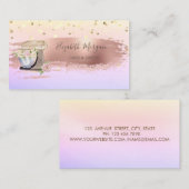 Carte De Visite Fleur de mélangeur rétro, Confetti, Brush Stroke O (Devant / Derrière)