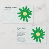 Carte De Visite Fleur de papier - Vert d'herbe (Devant / Derrière)