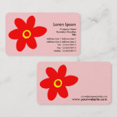 Carte De Visite Fleur de pavot - Rose (FFCCCC) (Devant / Derrière)