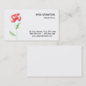 Carte De Visite Fleur de pavot sauvage (Devant / Derrière)