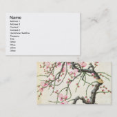 Carte De Visite Fleur de pêche (couleur sur le papier) (Devant / Derrière)