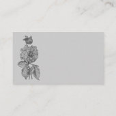 Carte De Visite Fleur de pivoine en gris argent élégant (Dos)