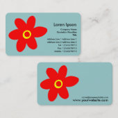 Carte De Visite Fleur de pop - Bleu (99CCCC) (Devant / Derrière)