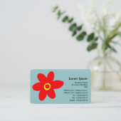Carte De Visite Fleur de pop - Bleu (99CCCC) (Debout devant)