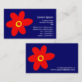 Carte De Visite Fleur de pop - Bleu foncé (Devant / Derrière)