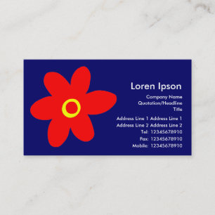 Carte De Visite Fleur de pop - Bleu foncé