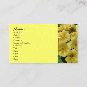 Carte De Visite Fleur de Primrose jaune