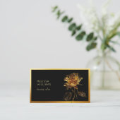 Carte De Visite Fleur de Rose Or Luxe (Debout devant)