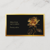 Carte De Visite Fleur de Rose Or Luxe (Devant)