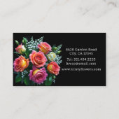 Carte De Visite Fleur de Rose Rose Blanche Orange Rose Élégante Fl (Dos)