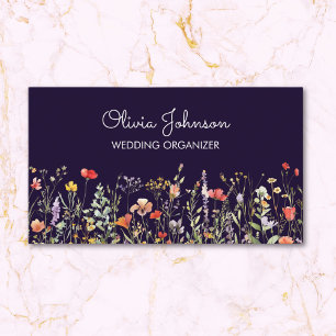 Carte De Visite Fleur de saison aquarelle florale estivale colorée