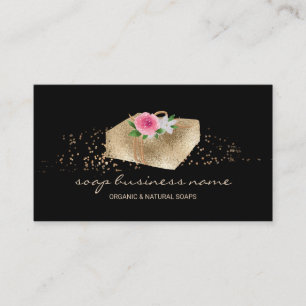 Carte De Visite Fleur de savon étincelle noire