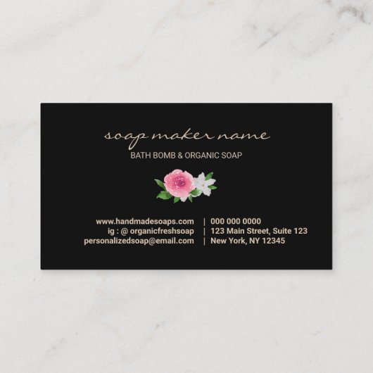 Carte De Visite Fleur de savon noir (Dos)