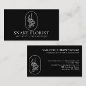 Carte De Visite Fleur de serpent d'animal noir (Devant / Derrière)