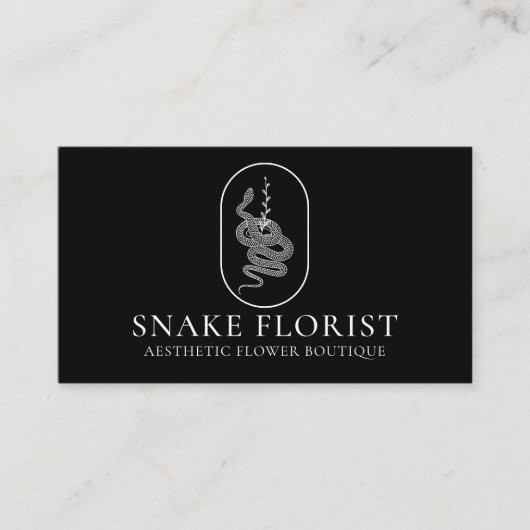 Carte De Visite Fleur de serpent d'animal noir (Devant)