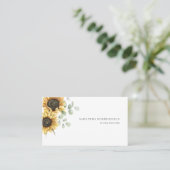 Carte De Visite Fleur de Soleil Florale Moderne Eucalyptus Vert (Debout devant)