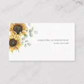 Carte De Visite Fleur de Soleil Florale Moderne Eucalyptus Vert (Devant)