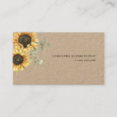 Carte De Visite Fleur de Soleil Florale Moderne Eucalyptus Vert (Devant)