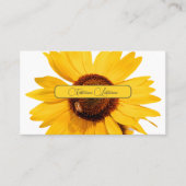 Carte De Visite Fleur de soleil jaune élégant rectangle gris (Devant)