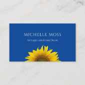 Carte De Visite Fleur de soleil moderne Simple Bleu (Devant)