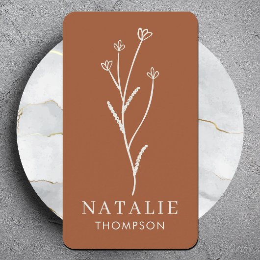 Carte De Visite Fleur de terre rustique boho chic et branchée
