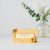 Carte De Visite Fleur de tournesol d'aquarelle (Debout devant)