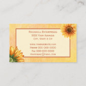 Carte De Visite Fleur de tournesol d'aquarelle (Dos)