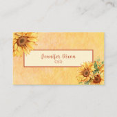 Carte De Visite Fleur de tournesol d'aquarelle (Devant)