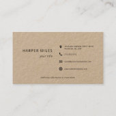 Carte De Visite Fleur de tournesol kraft, fleurs et symboles (Dos)