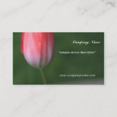 Carte De Visite fleur de tulipe rouge sur fond vert (Dos)